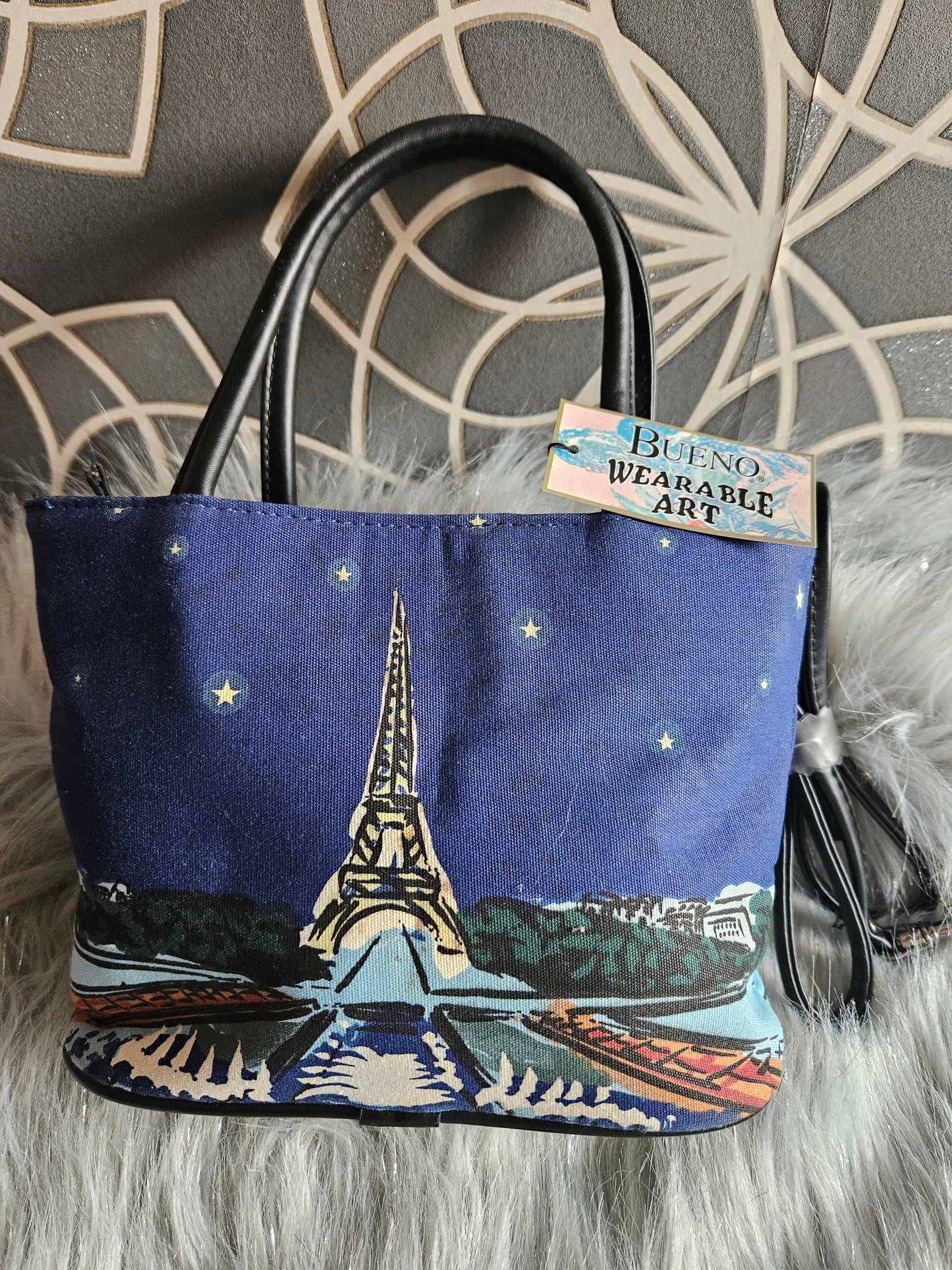 Handbag Beaded Paris Scene