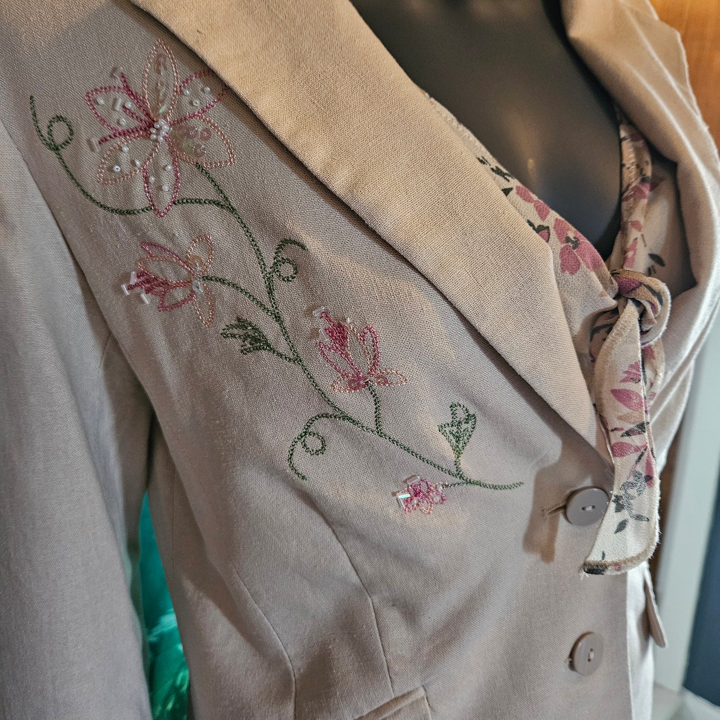 Klass Beige Jacket with embellishment size 12